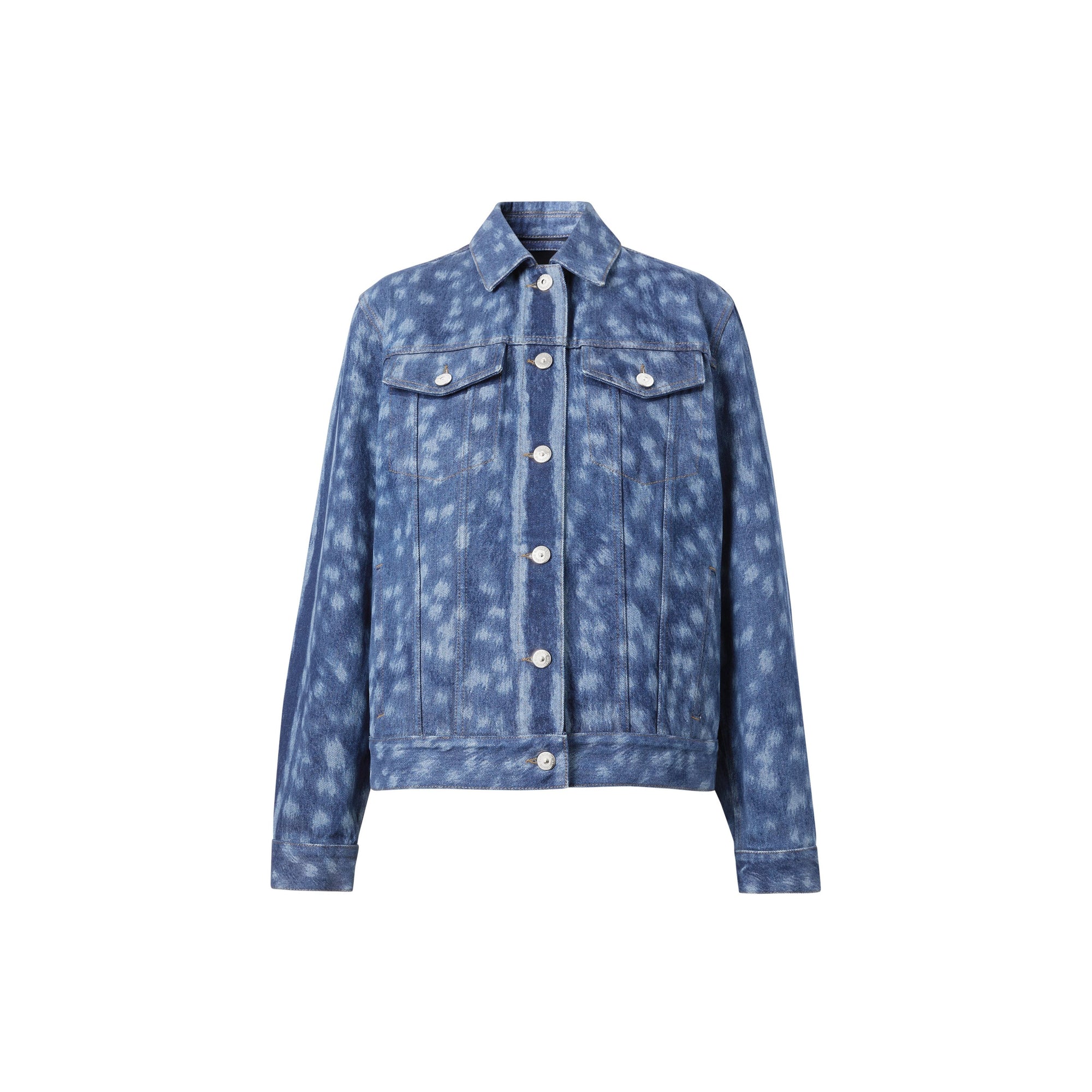 Veste en denim à imprimé daim - Indigo moyen