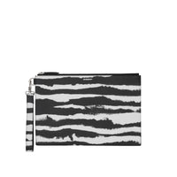 ZEBRA PRINT Pochette zippée en cuir à imprimé aquarelle