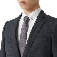 STEEL BLUE PATTERN Costume en laine check