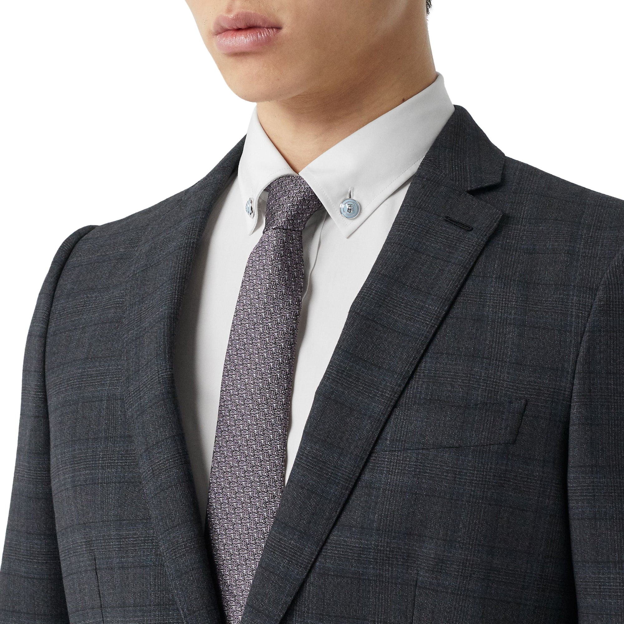 STEEL BLUE PATTERN Costume en laine check