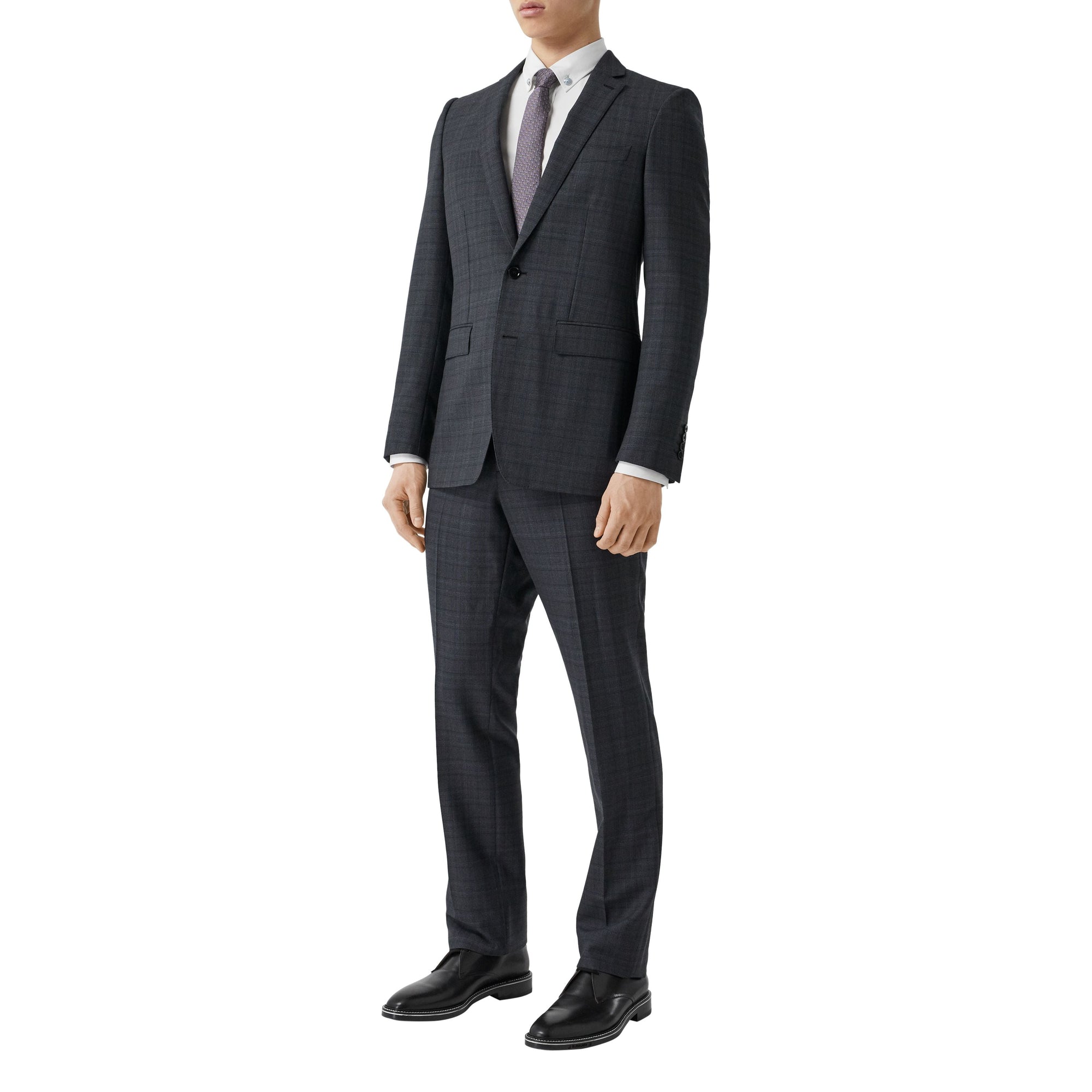 STEEL BLUE PATTERN Costume en laine check