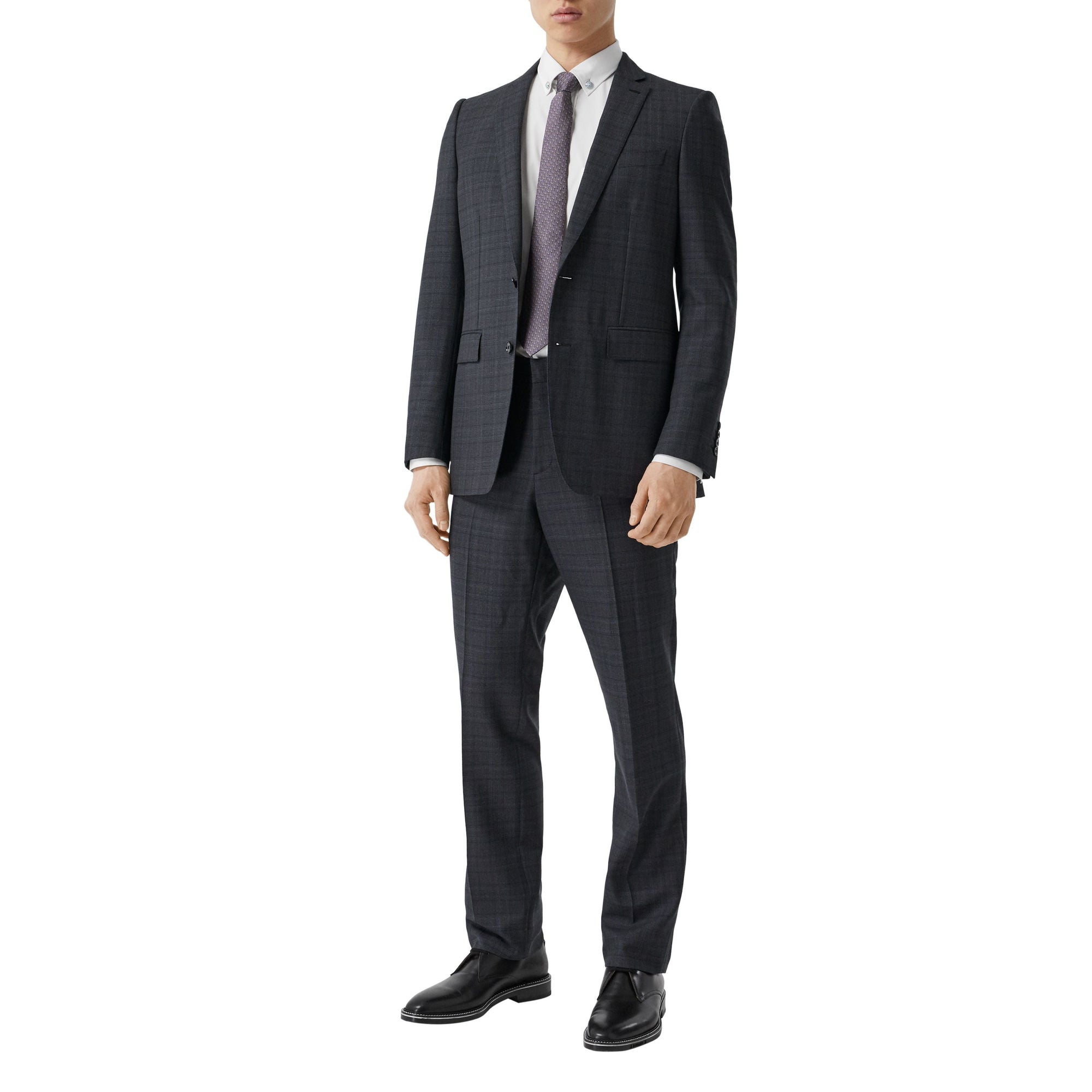 STEEL BLUE PATTERN Costume en laine check