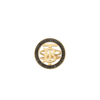 Bague monogram plaquée or avec cristal - Noir jais