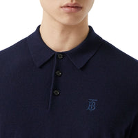 NAVY Polo en cachemire Monogram