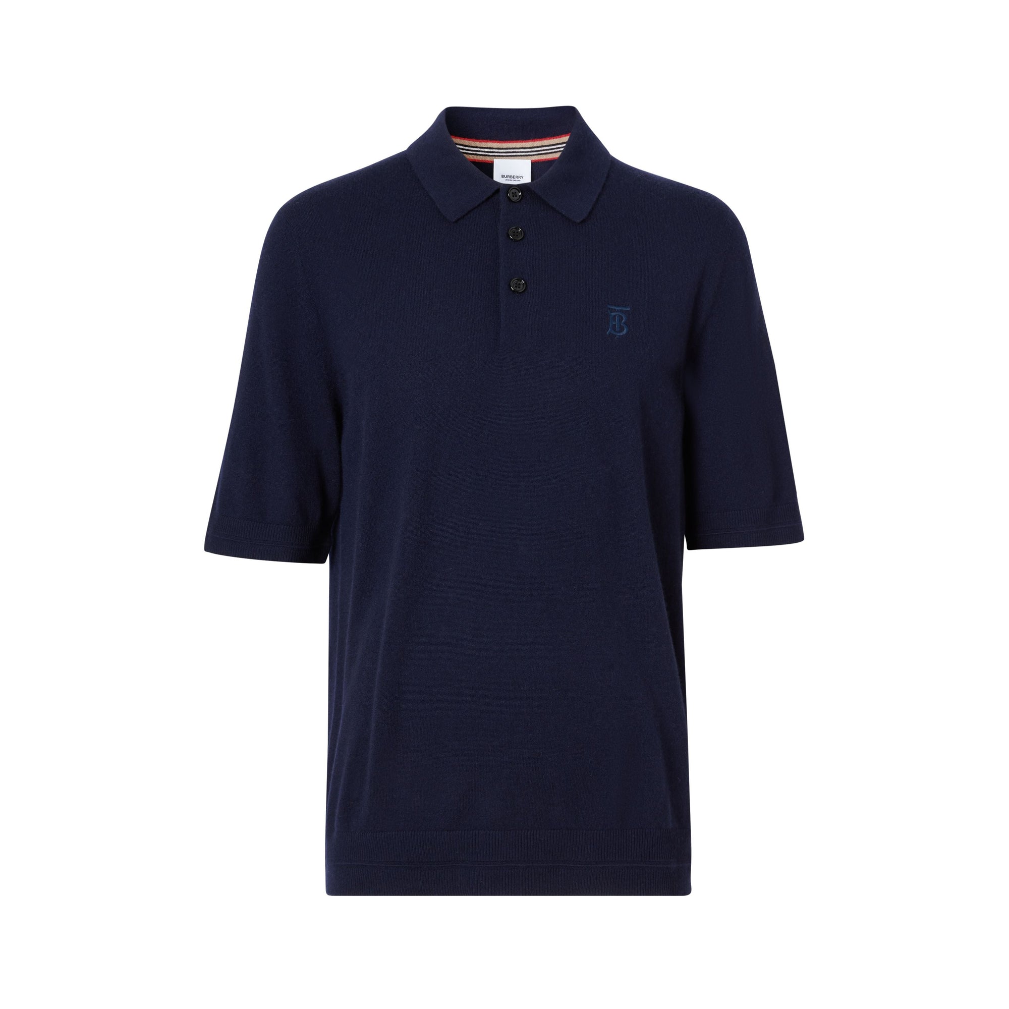 NAVY Polo en cachemire Monogram