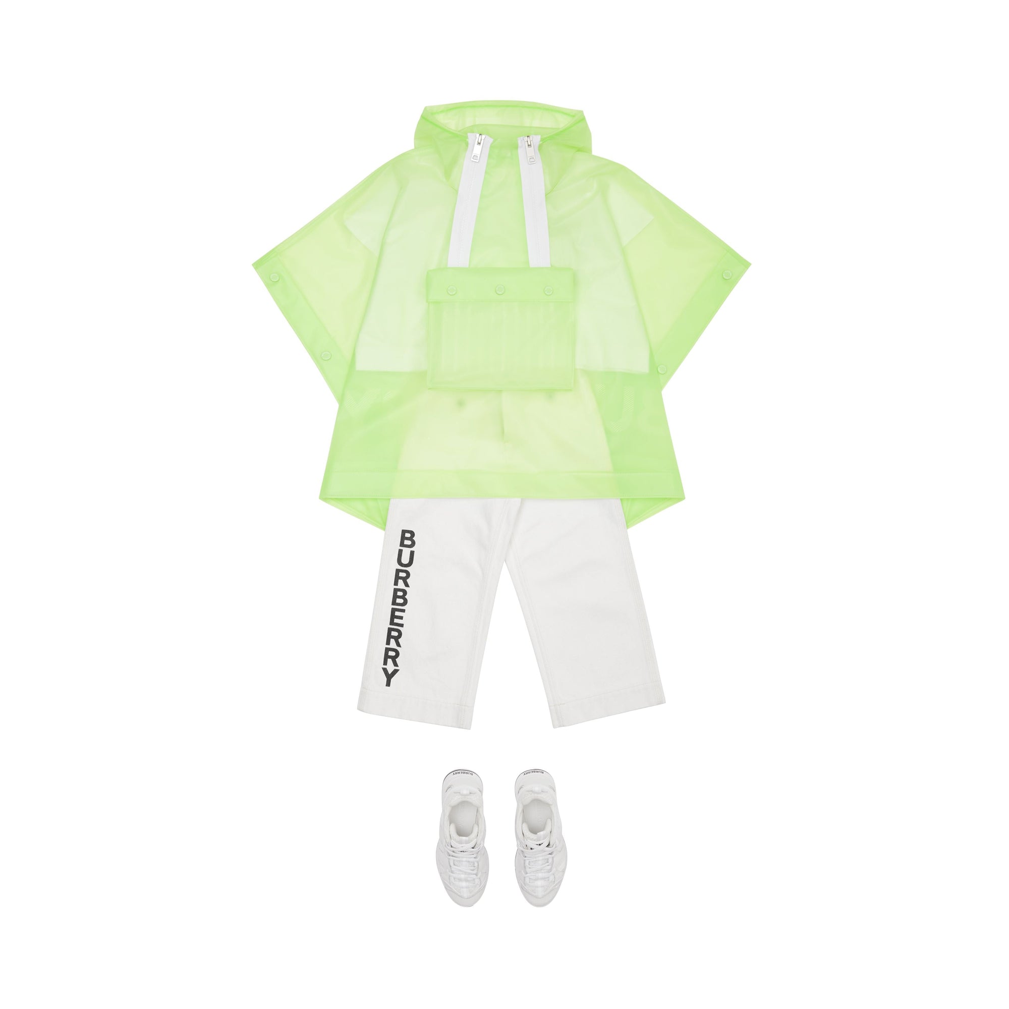 Poncho à capuche résistant aux intempéries avec logo - Pistache