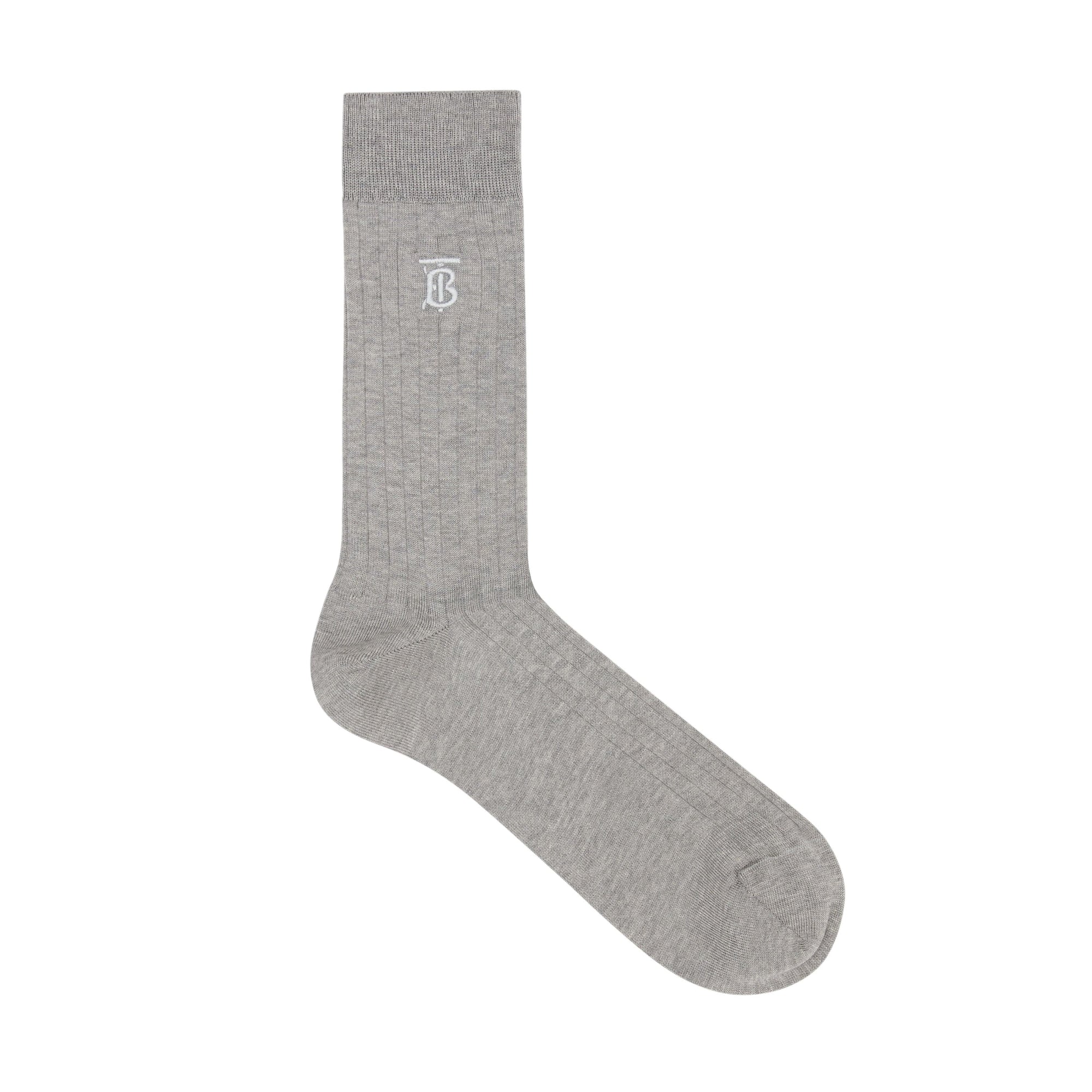 Chaussettes en coton mélangé monogram - Gris
