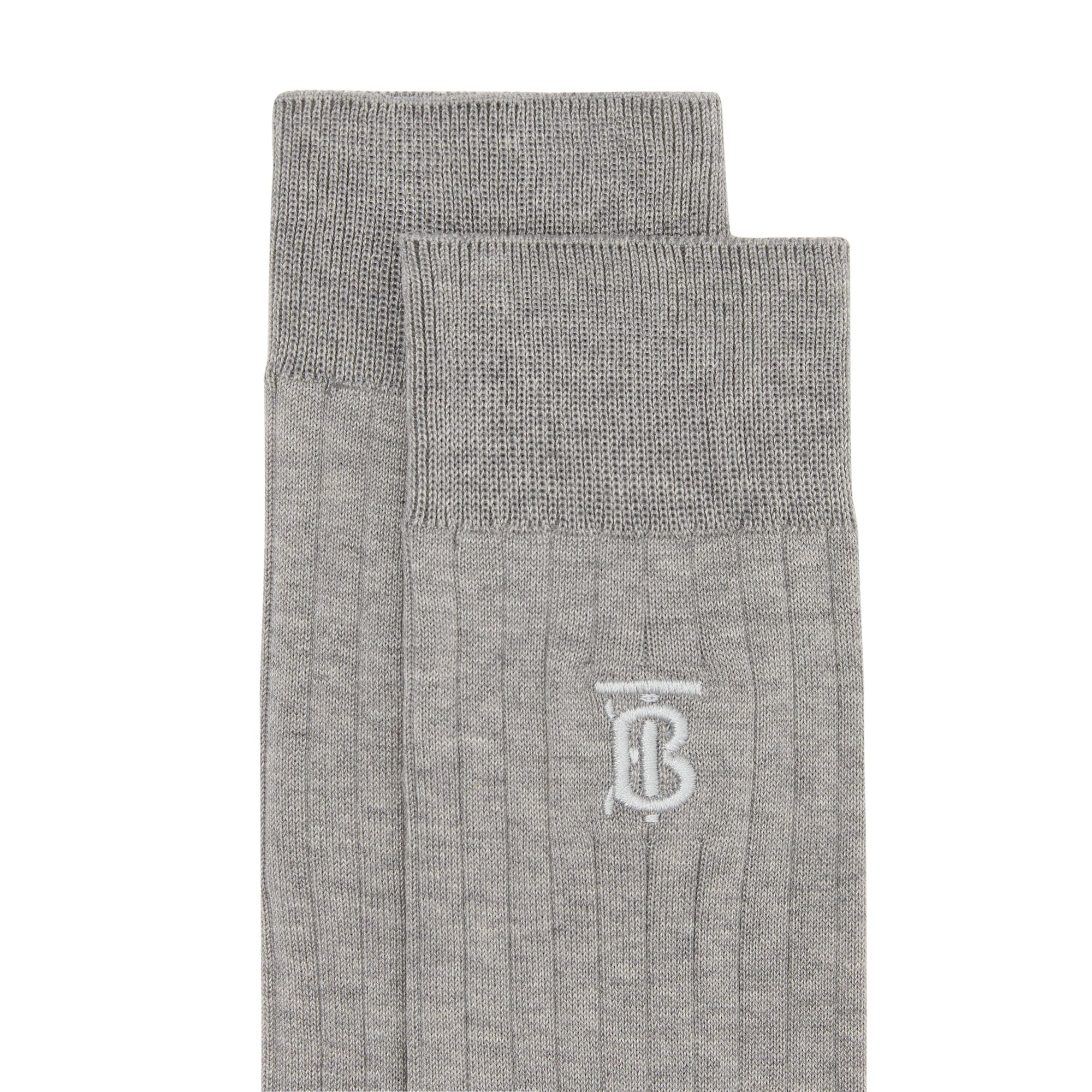 Chaussettes en coton mélangé monogram - Gris
