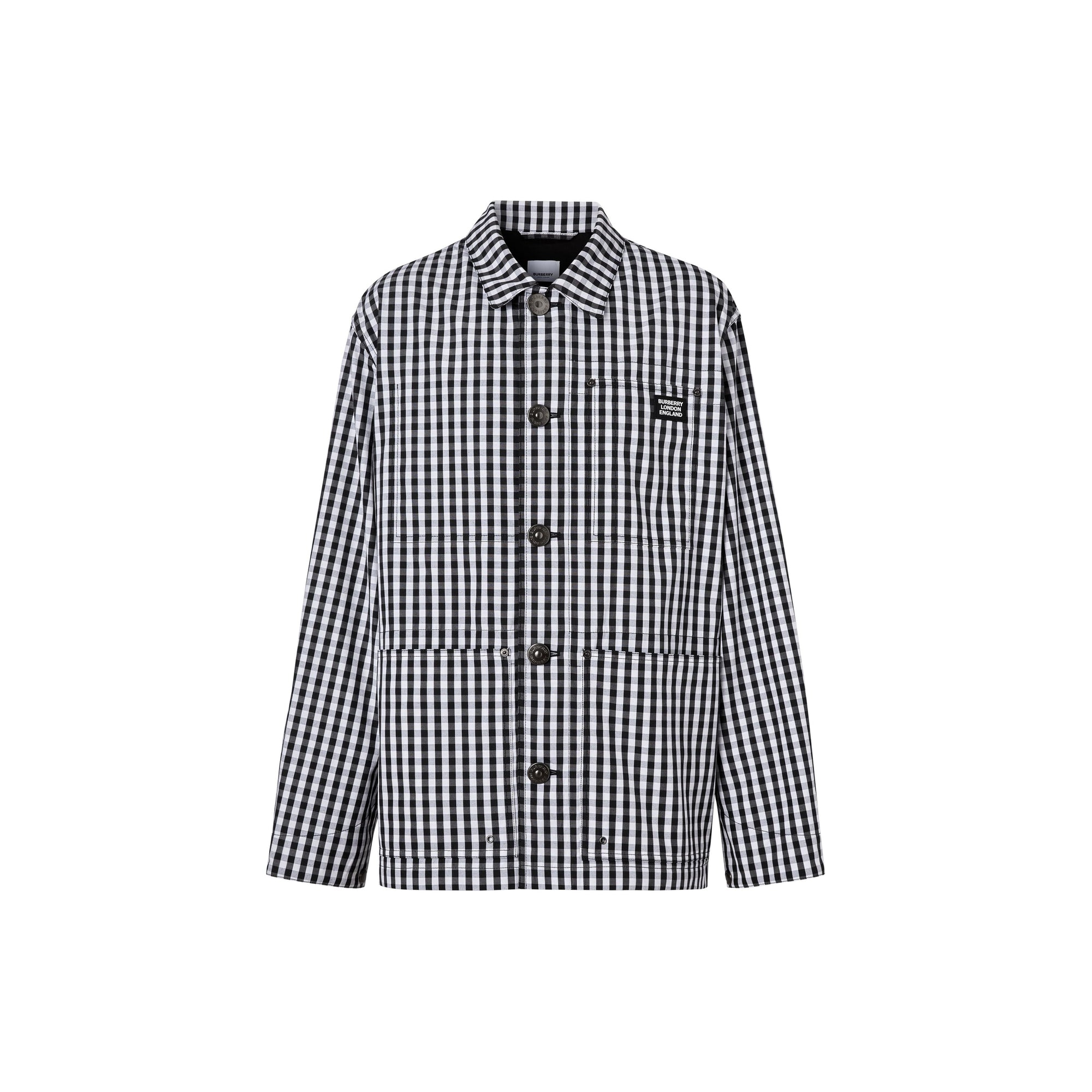 Veste en laine technique vichy - Noir