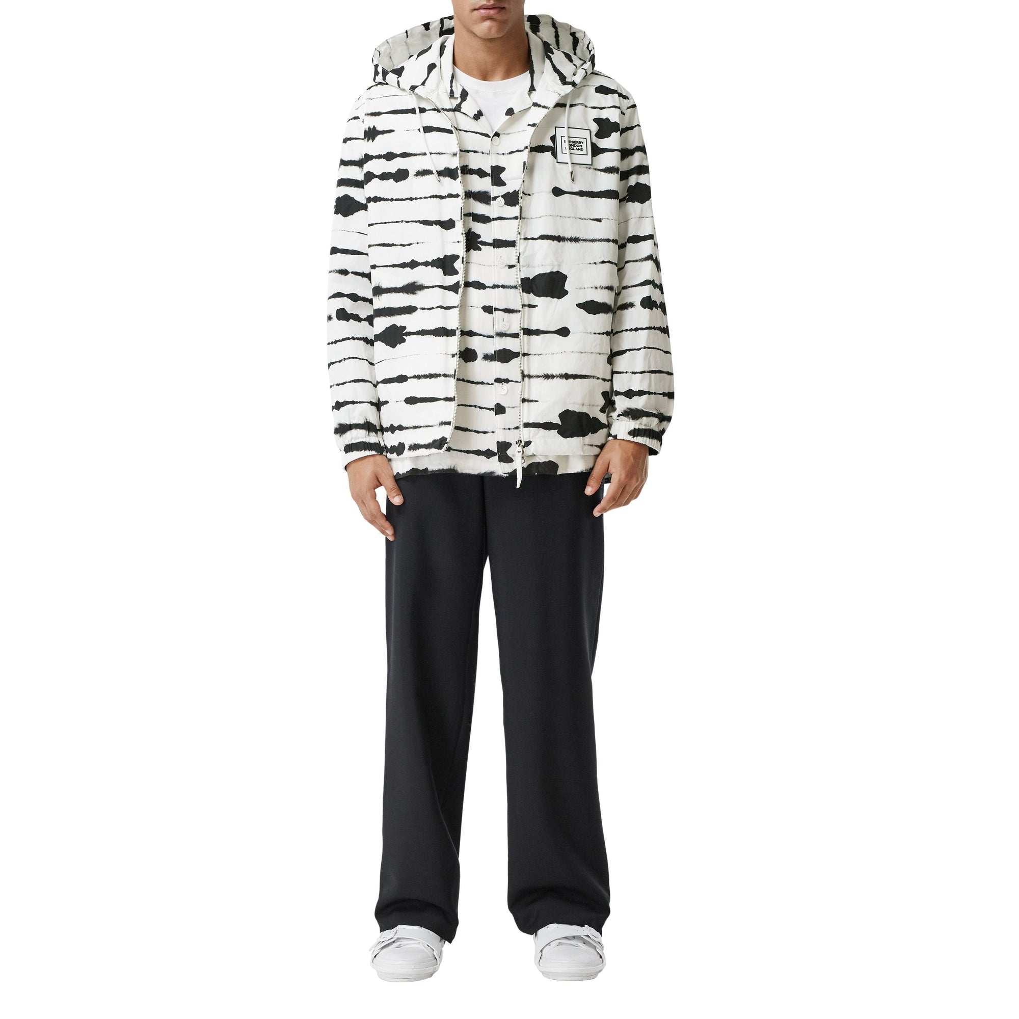 MONOCHROME IP PTTN Veste à capuche à imprimé aquarelle avec logo appliqué