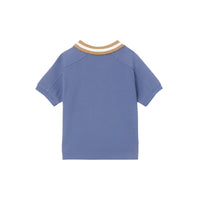 STEEL BLUE Polo en coton Monogram à motif daim