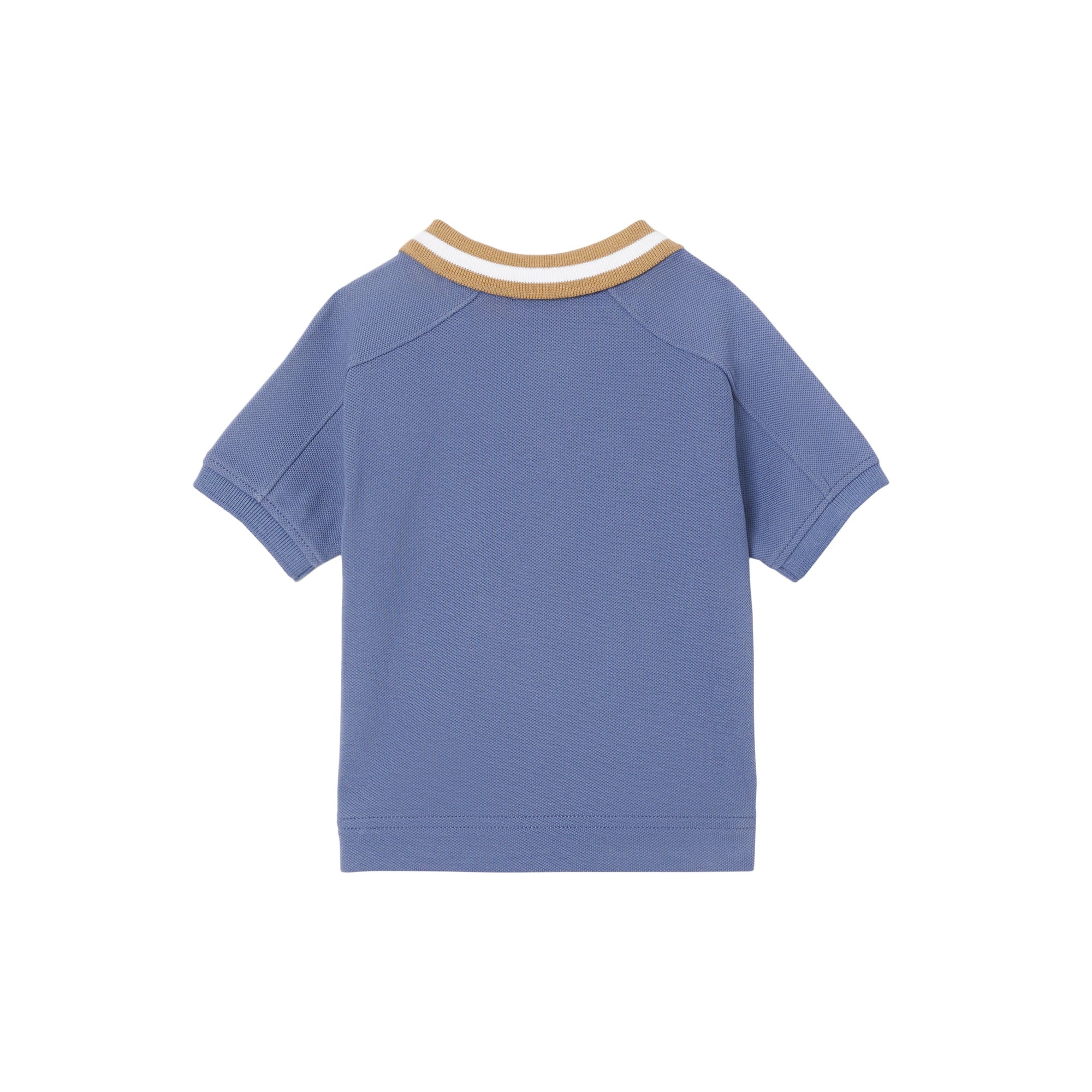 STEEL BLUE Polo en coton Monogram à motif daim