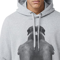 Hoodie en coton à imprimé montage - Camaïeu de gris pâles