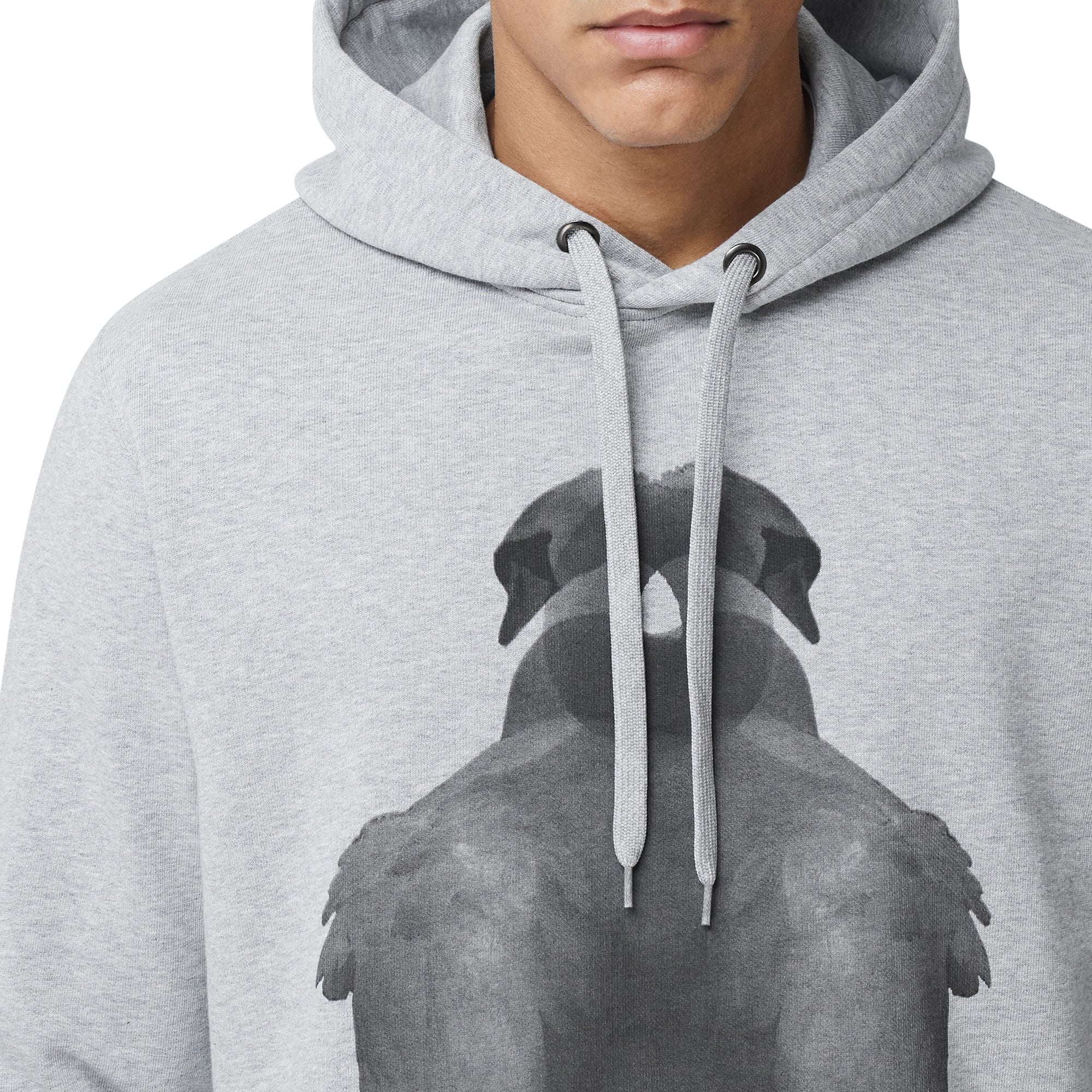 Hoodie en coton à imprimé montage - Camaïeu de gris pâles