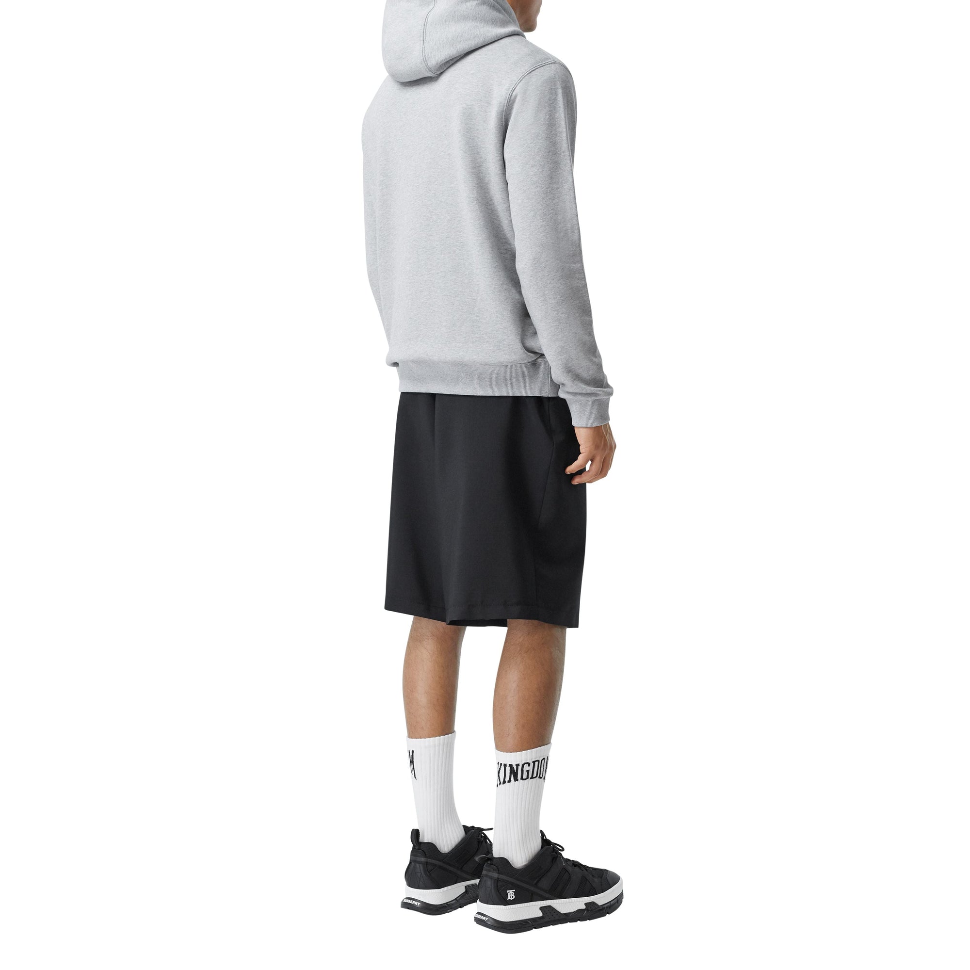 Hoodie en coton à imprimé montage - Camaïeu de gris pâles
