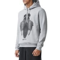 Hoodie en coton à imprimé montage - Camaïeu de gris pâles