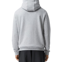 PALE GREY MELANGE Hoodie en coton à imprimé montage