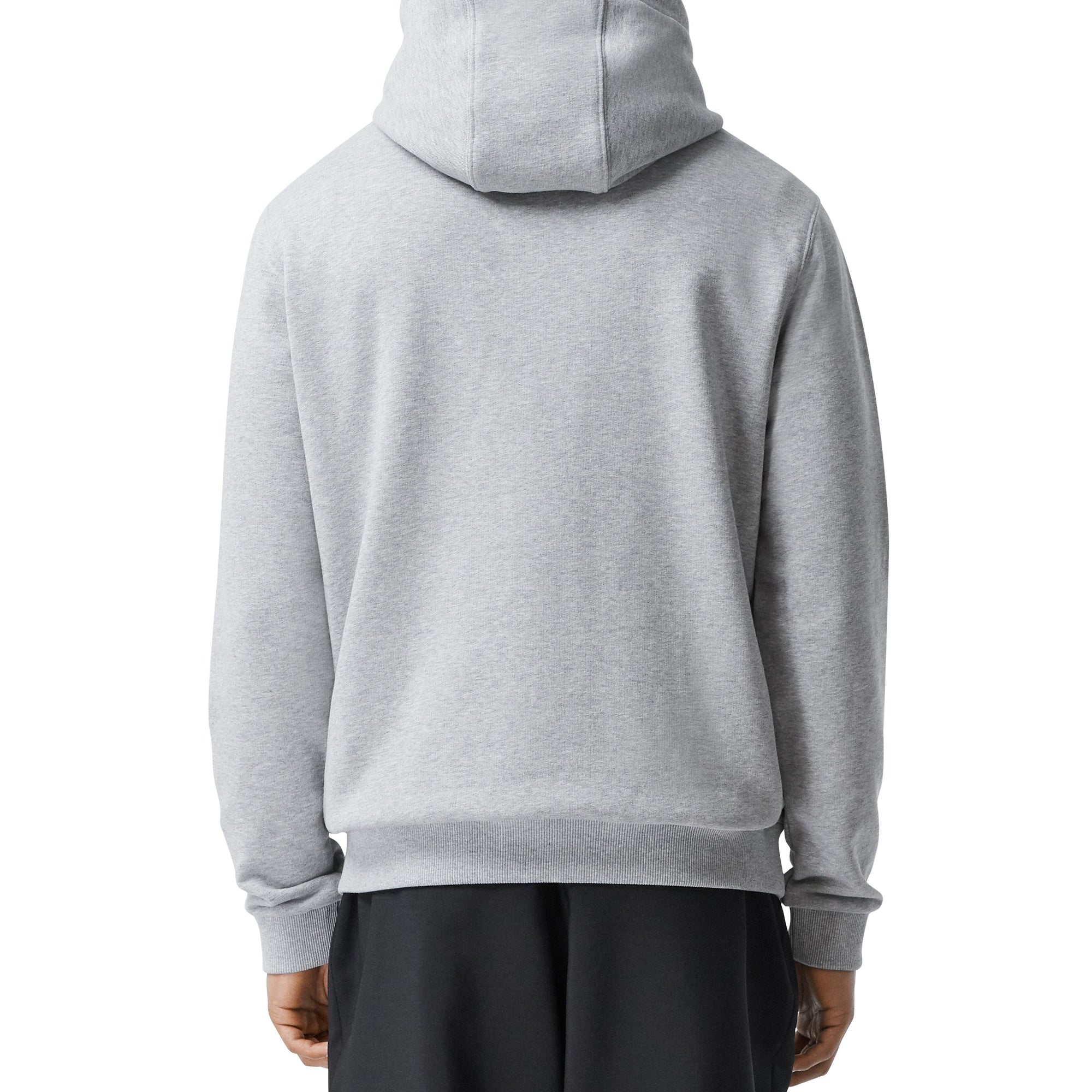 PALE GREY MELANGE Hoodie en coton à imprimé montage