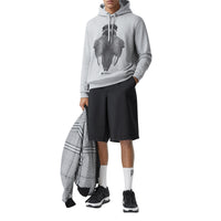 Hoodie en coton à imprimé montage - Camaïeu de gris pâles