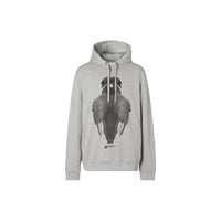 Hoodie en coton à imprimé montage - Camaïeu de gris pâles