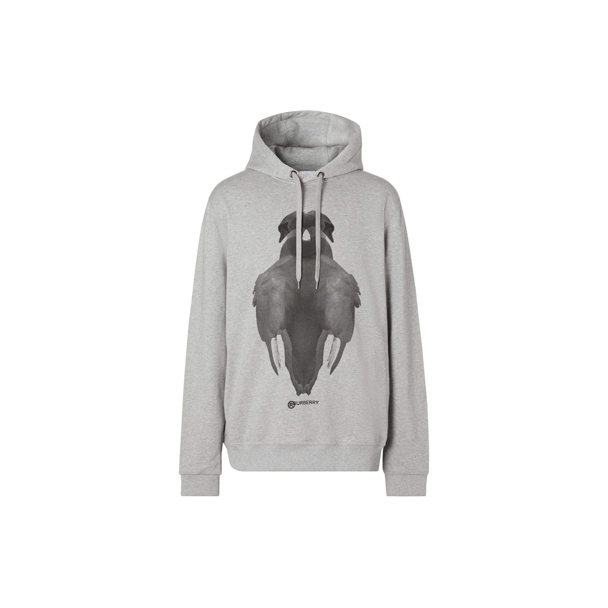 Hoodie en coton à imprimé montage - Camaïeu de gris pâles