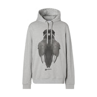 PALE GREY MELANGE Hoodie en coton à imprimé montage