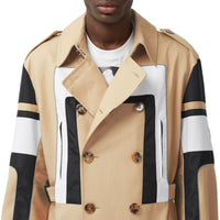 Trench en gabardine de coton à panneaux - Fauve doux
