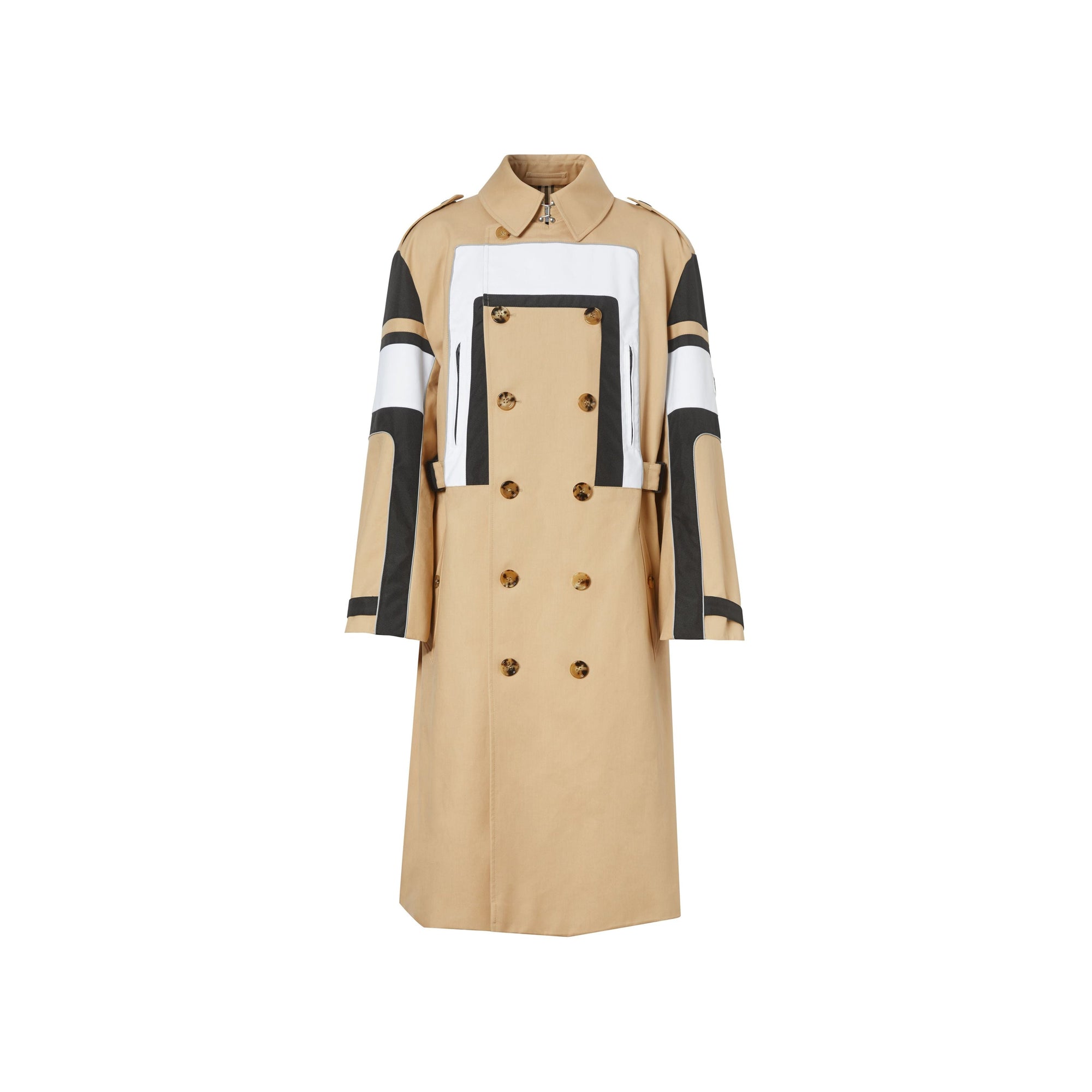 Trench en gabardine de coton à panneaux - Fauve doux