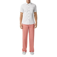 WHITE Chemise slim à manches courtes en popeline de coton stretch
