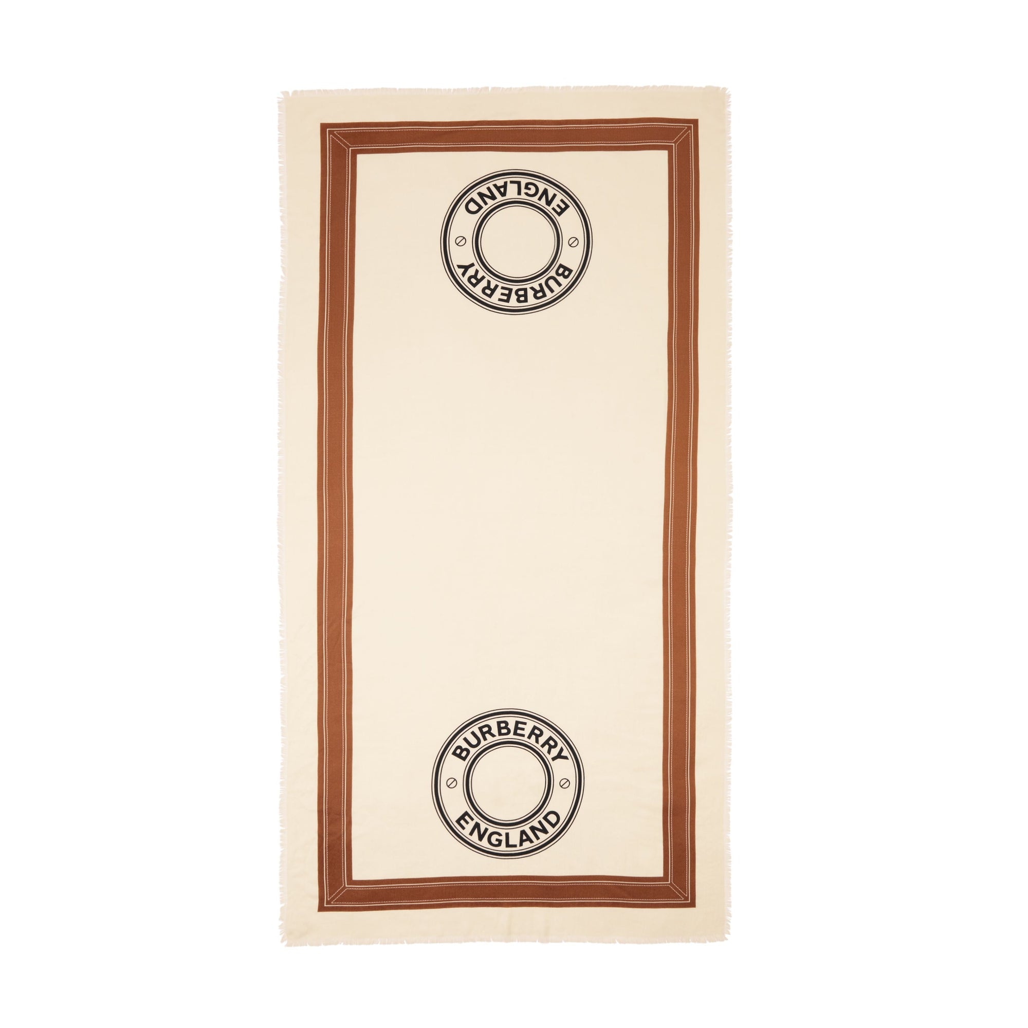 Écharpe légère en cachemire avec logo - Blanc naturel