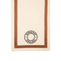 Écharpe légère en cachemire avec logo - Blanc naturel