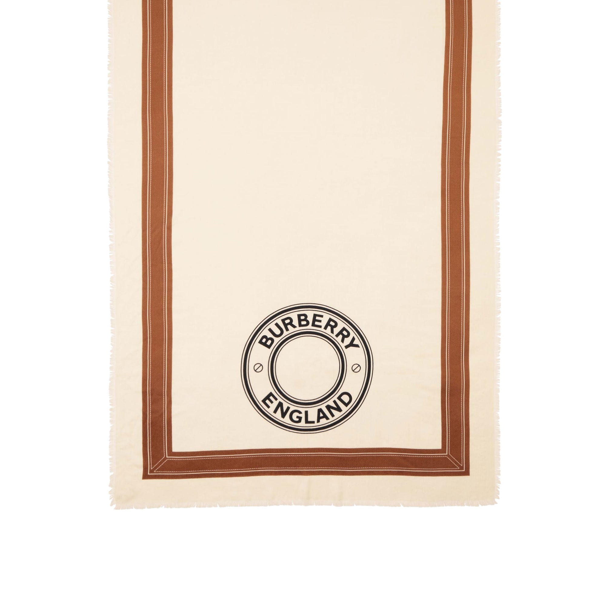 Écharpe légère en cachemire avec logo - Blanc naturel