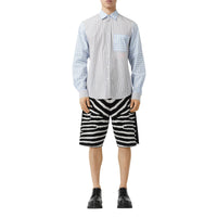 BLACK Short en jacquard de laine mélangée à motif zèbre et cordon de serrage