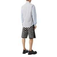 BLACK Short en jacquard de laine mélangée à motif zèbre et cordon de serrage