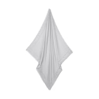 Grand carré de soie et laine en jacquard monogram - Gris galet clair
