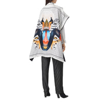 Cape en sergé de soie à imprimé animalier - Multicolore