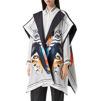 Cape en sergé de soie à imprimé animalier - Multicolore