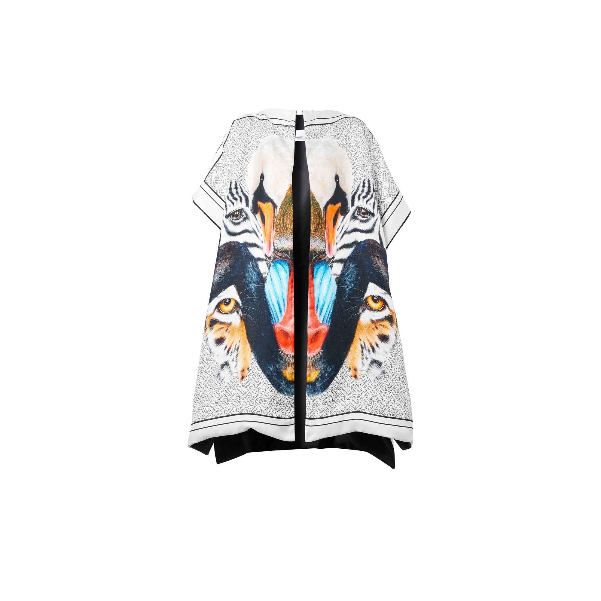 Cape en sergé de soie à imprimé animalier - Multicolore