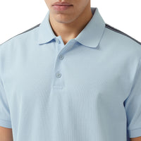 PALE BLUE Polo en piqué en coton avec bandes à logo