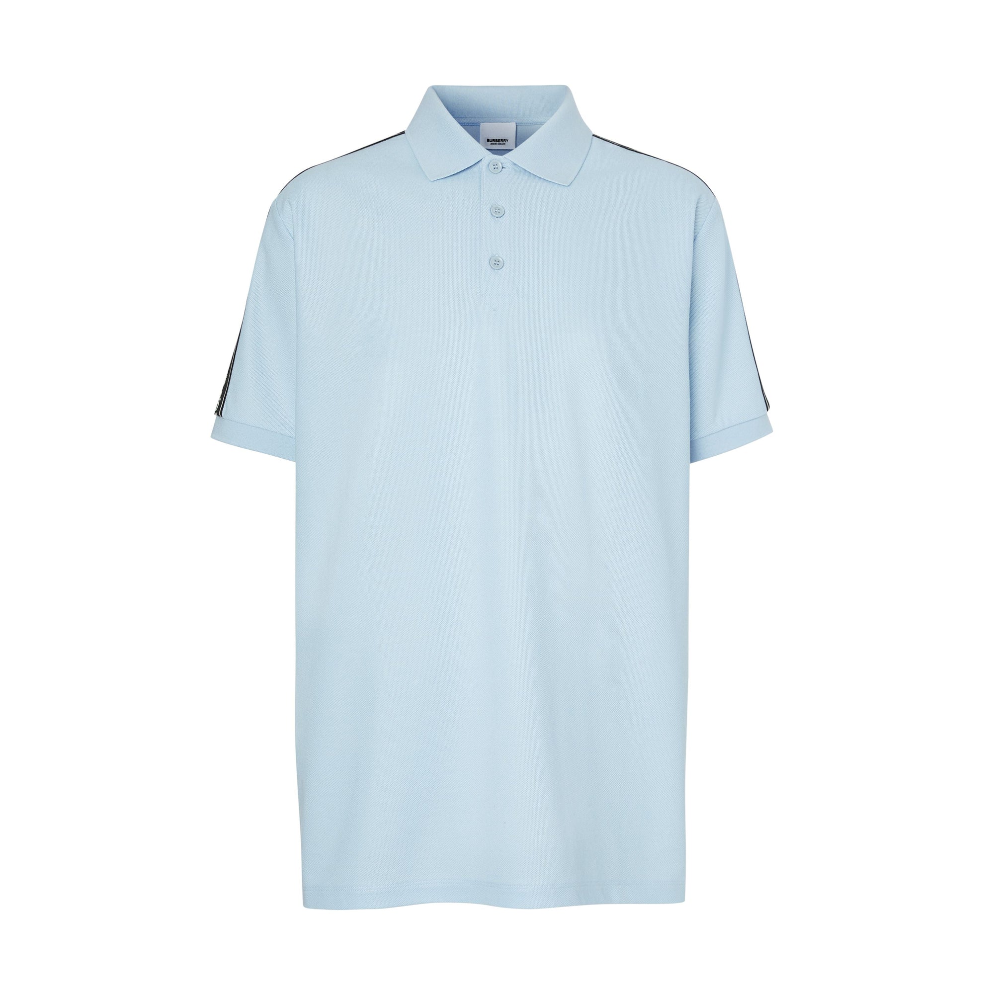 PALE BLUE Polo en piqué en coton avec bandes à logo
