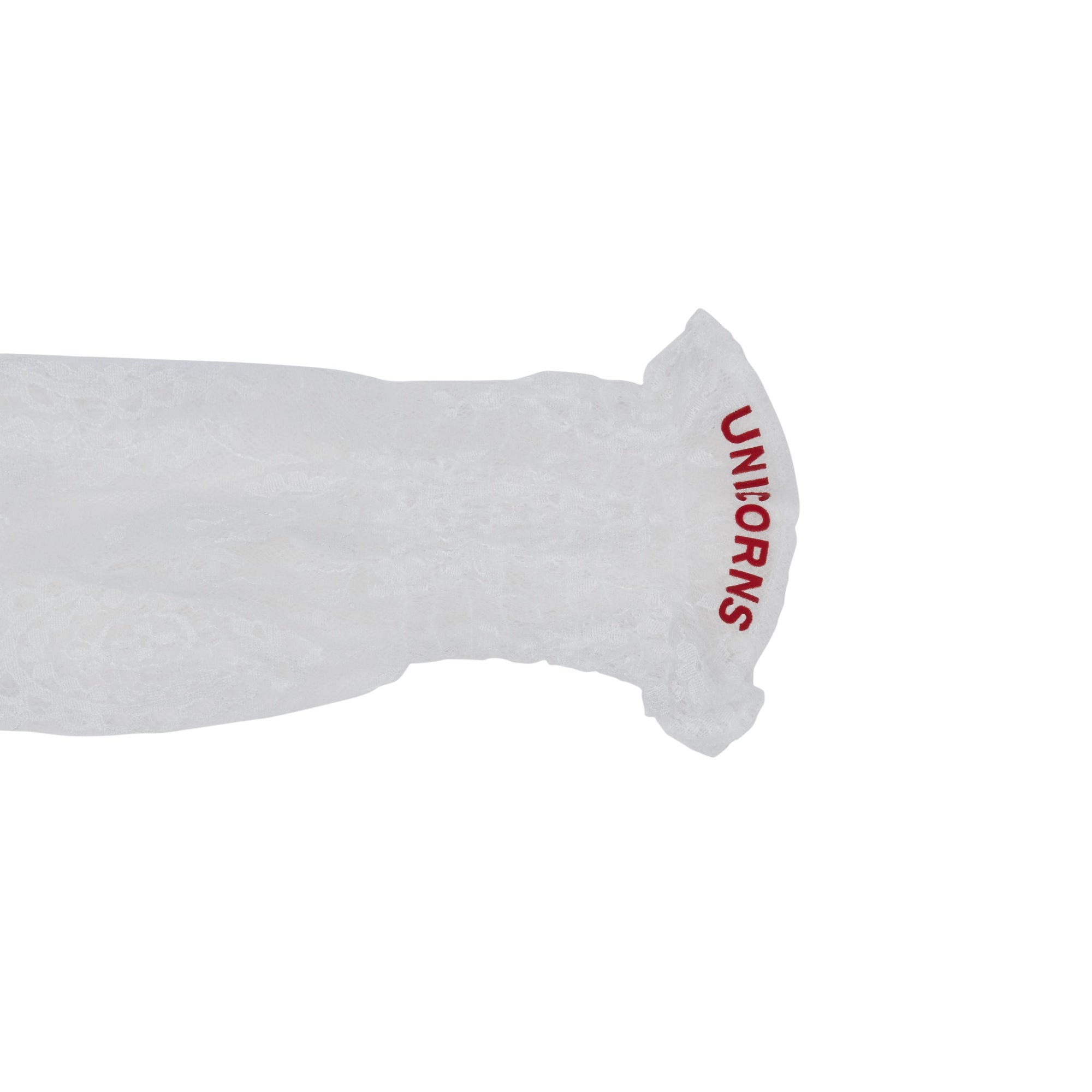 Manches bouffantes en dentelle de chantilly avec logo - Blanc