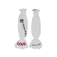 Manches bouffantes en dentelle de chantilly avec logo - Blanc