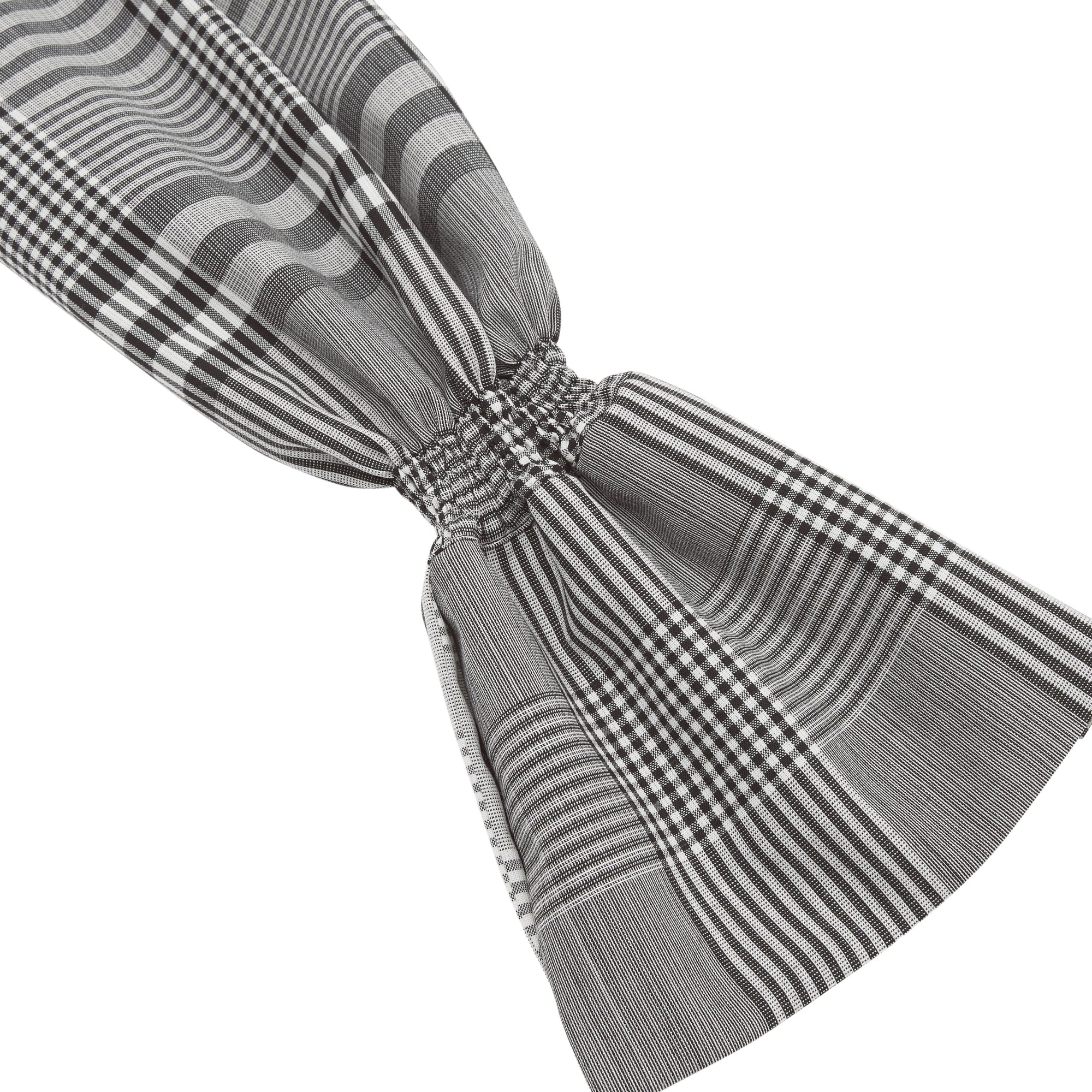Manches bouffantes en laine technique check - Noir & blanc