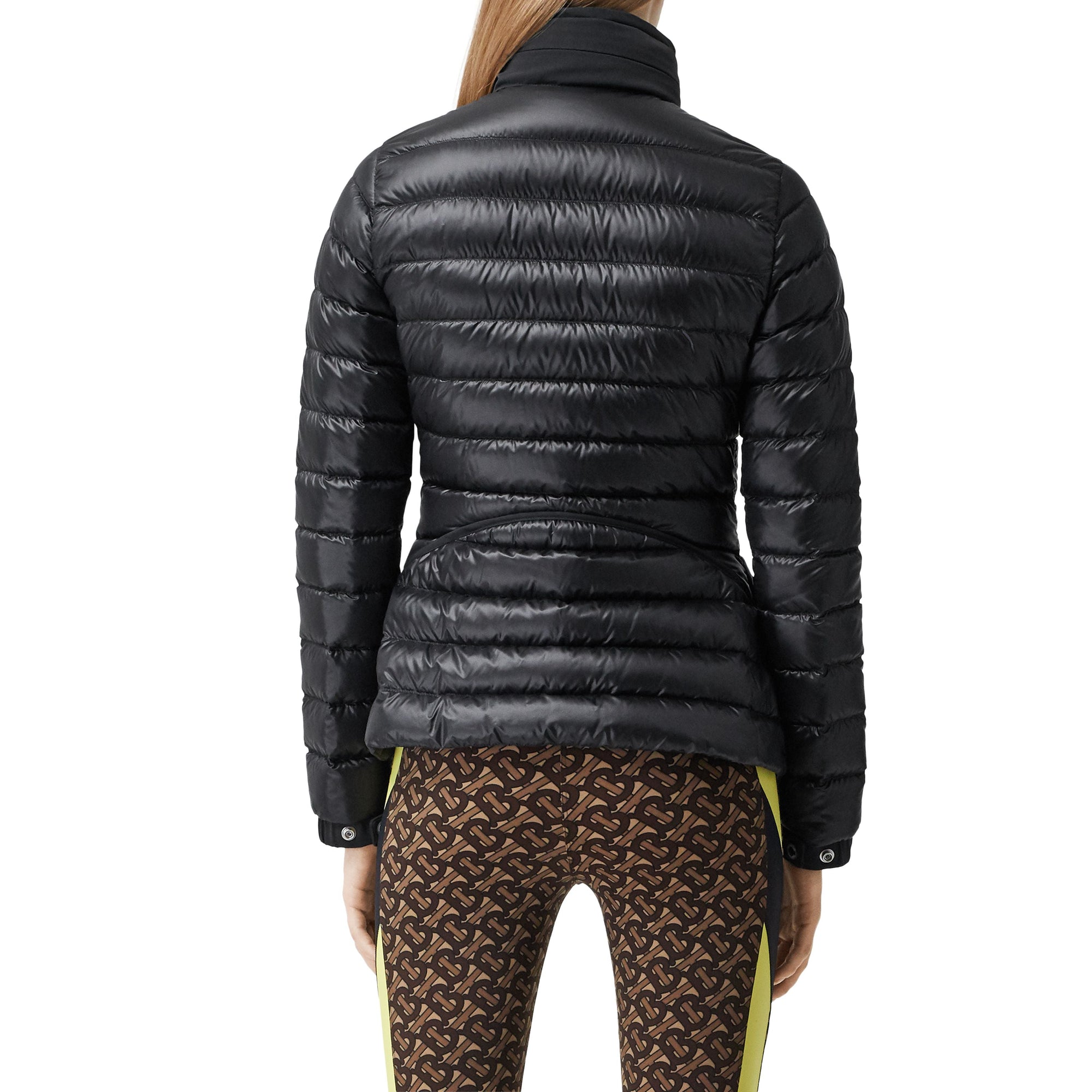 BLACK Doudoune péplum avec capuche repliable