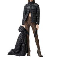 BLACK Doudoune péplum avec capuche repliable