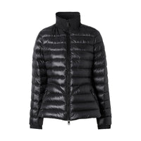 BLACK Doudoune péplum avec capuche repliable