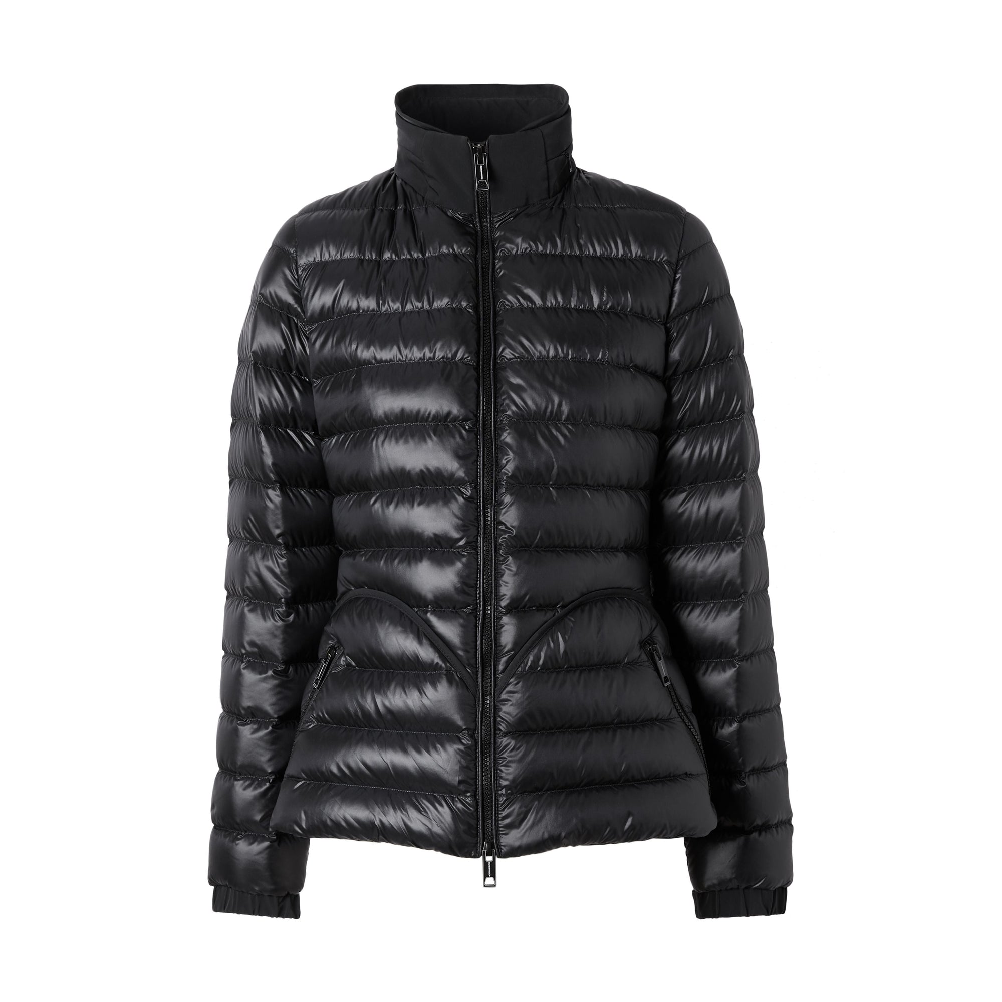 BLACK Doudoune péplum avec capuche repliable