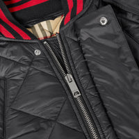 BLACK Manteau matelassé à logo avec capuche amovible