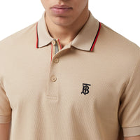 SOFT FAWN Polo en piqué de coton Monogram