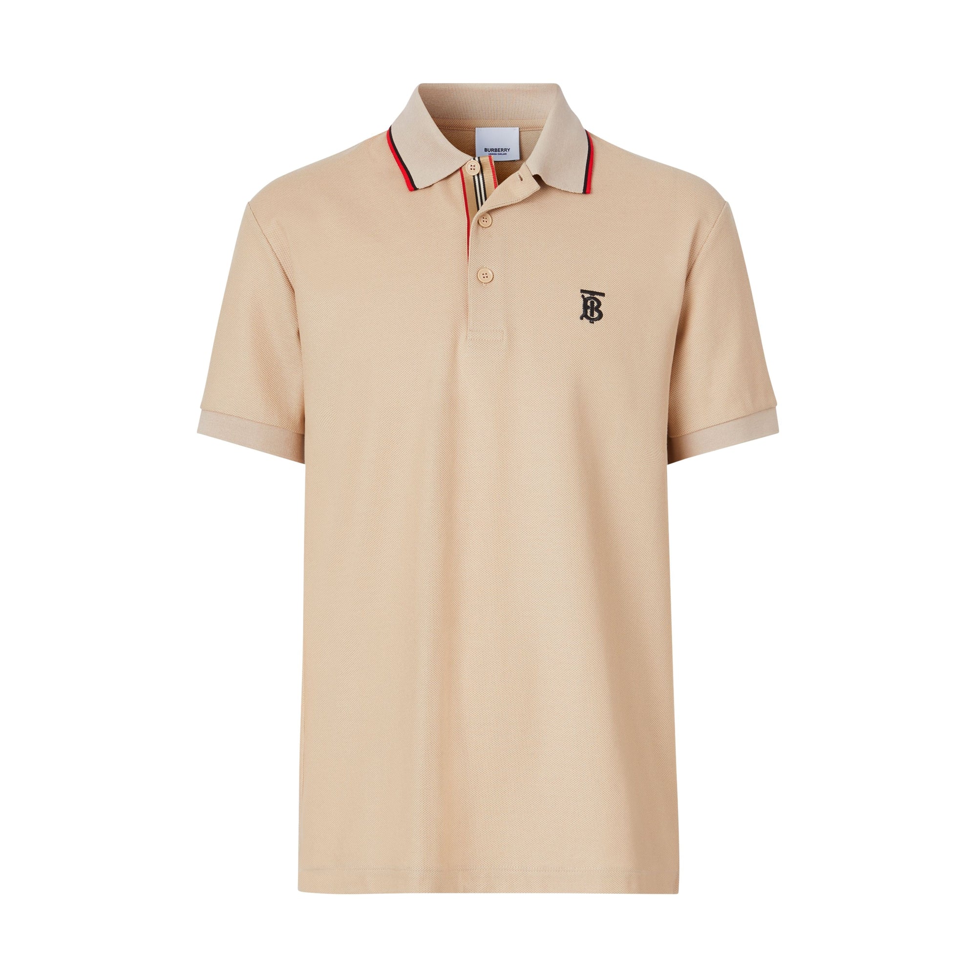 SOFT FAWN Polo en piqué de coton Monogram